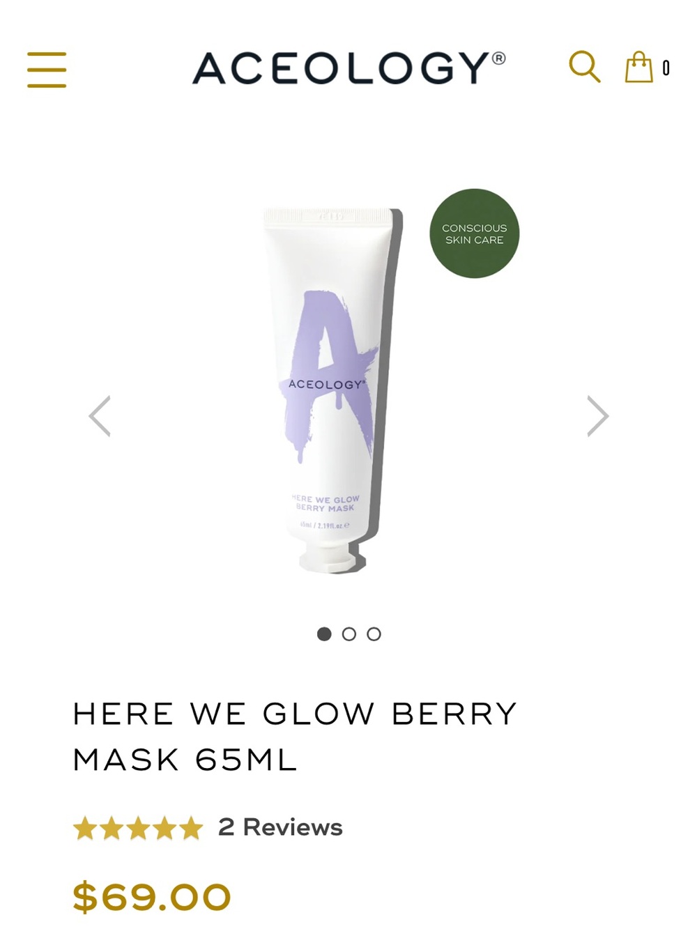 Aceology Here We Glow Berry Mask — Light Purple